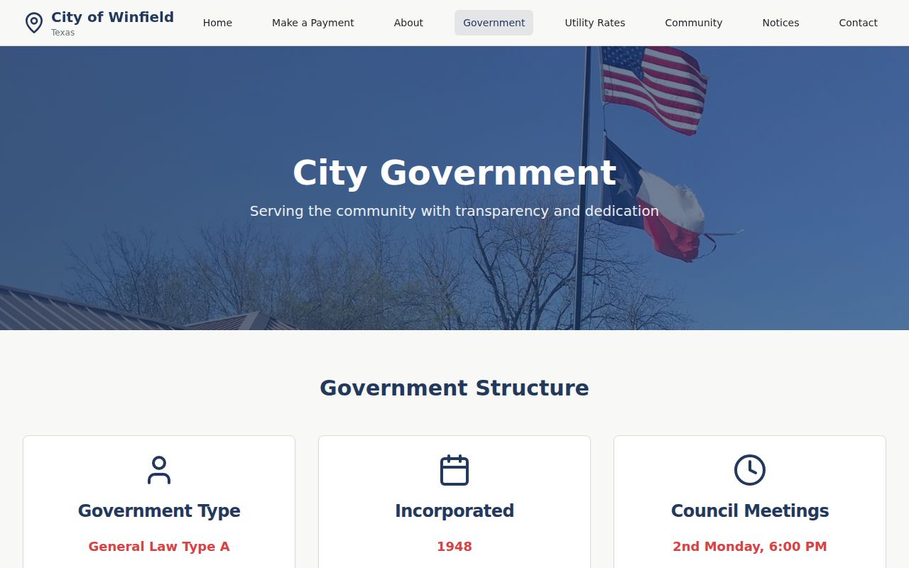Official Winfield government contact for Winfield court records